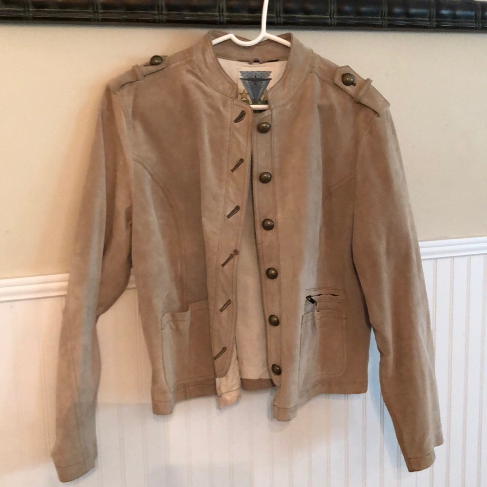 Wilson’s Leather tan suede military jacket